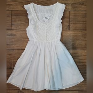 Free People White Ruffle Dress